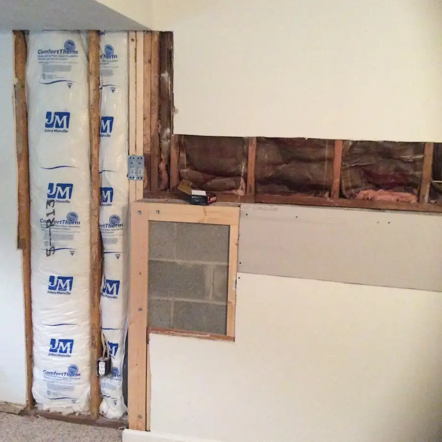 Wall insulation replacement during Basement Flood Cleanup in Rosemont